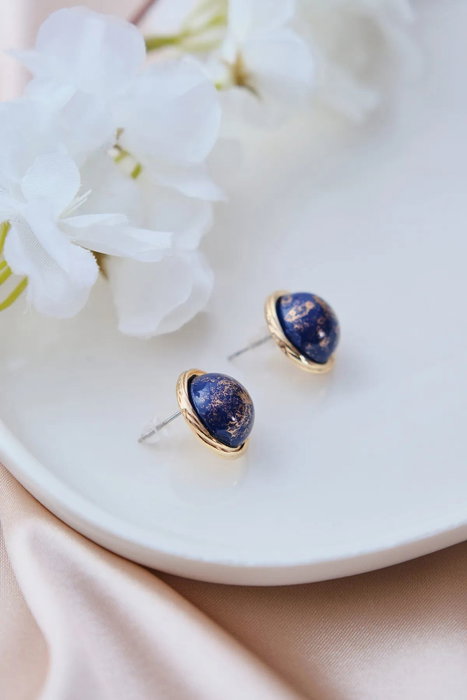 Heliophilia Silver Pendientes de Latón con Circonio Dorado